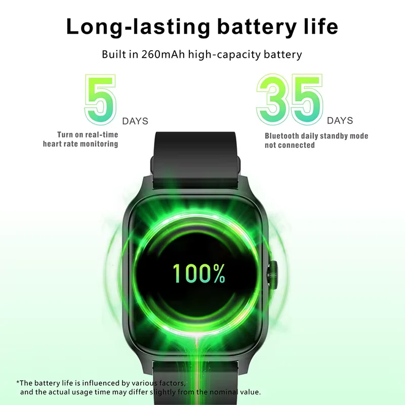 1.85” Bluetooth Calling, Blood Oxygen & Heart Rate Monitor, 100+ Sports Modes, IP68 Waterproof Fitness Tracker - Image 7