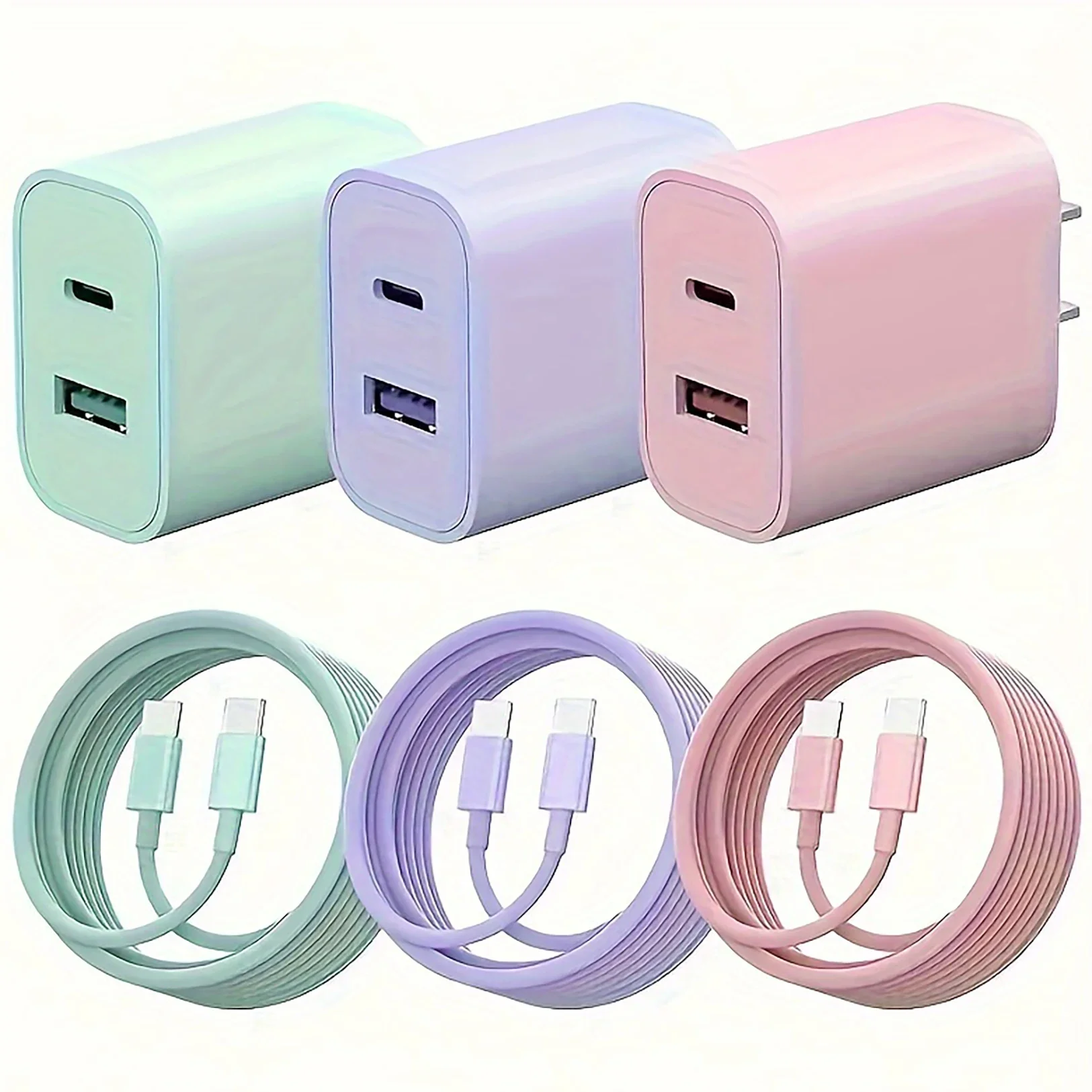 20W Dual USB Wall Charger with 6FT Type-C Cable β PD Fast Charging Block for iPhone & Android Devices - Image 7