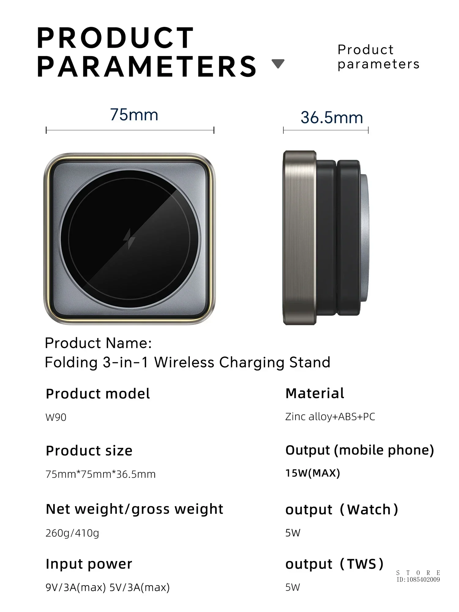 Magnetic 3-in-1 Folding Wireless Charger β Fast Charging Dock for iPhone 12β15, Apple Watch & TWS Earbuds - Image 17