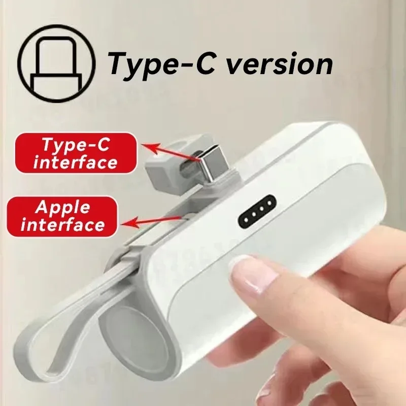 5000mAh Mini 2-in-1 Fast Power Bank – Compact External Battery for iPhone and Type-C Devices - Image 16
