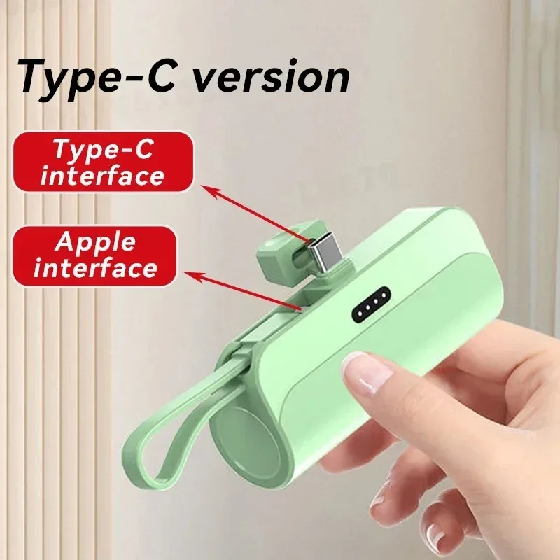 5000mAh Mini 2-in-1 Fast Power Bank – Compact External Battery for iPhone and Type-C Devices - Image 18
