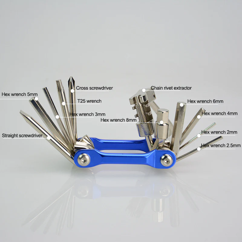 Bicycle Multifunction Tool Kits Multitool Tire Repair Tool Set With Screwdriver Chain Rivet Extractor For Road Bike - Image 2
