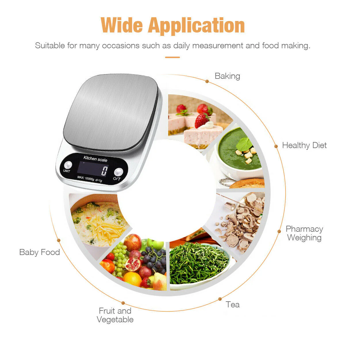 Precision Digital Kitchen Scale – Multifunction 22lbs/1g Stainless Steel Food & Diet Weighing Scale - Image 7