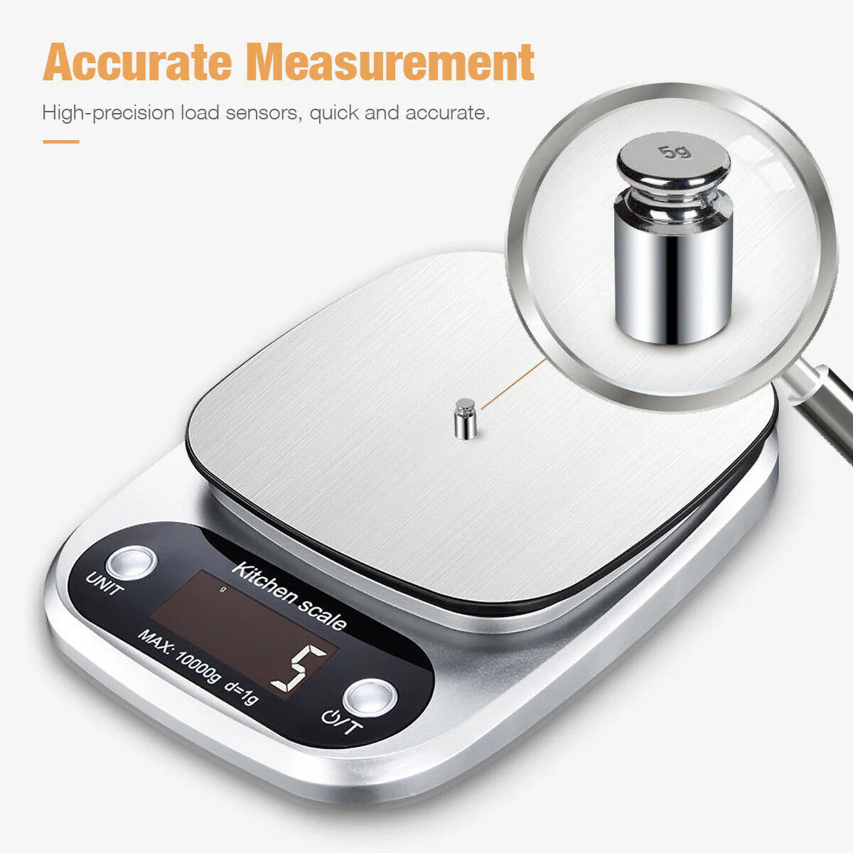 Precision Digital Kitchen Scale – Multifunction 22lbs/1g Stainless Steel Food & Diet Weighing Scale - Image 9