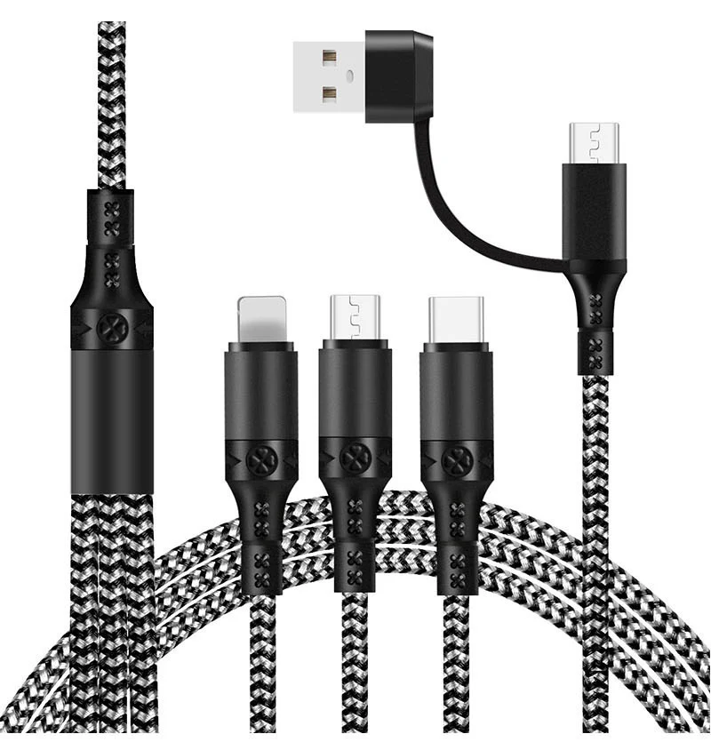 5-in-1 Fast Charging Braided Data Cable – Multi-Device USB Type-C Charger (3A Max, 1.2M) - Image 4