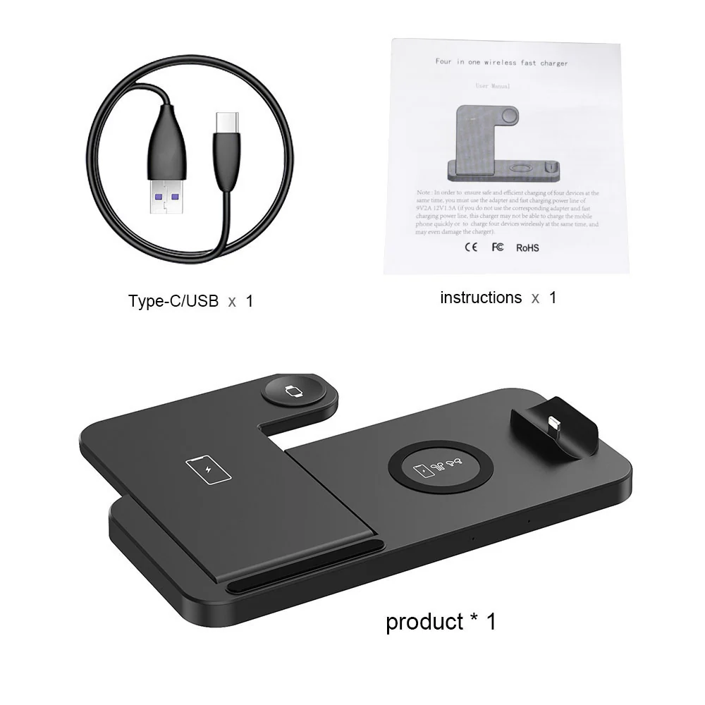 Fdgao 15W 4-in-1 Wireless Charging Station – Fast Desktop Charger for Phone, Apple Watch & AirPods - Image 6
