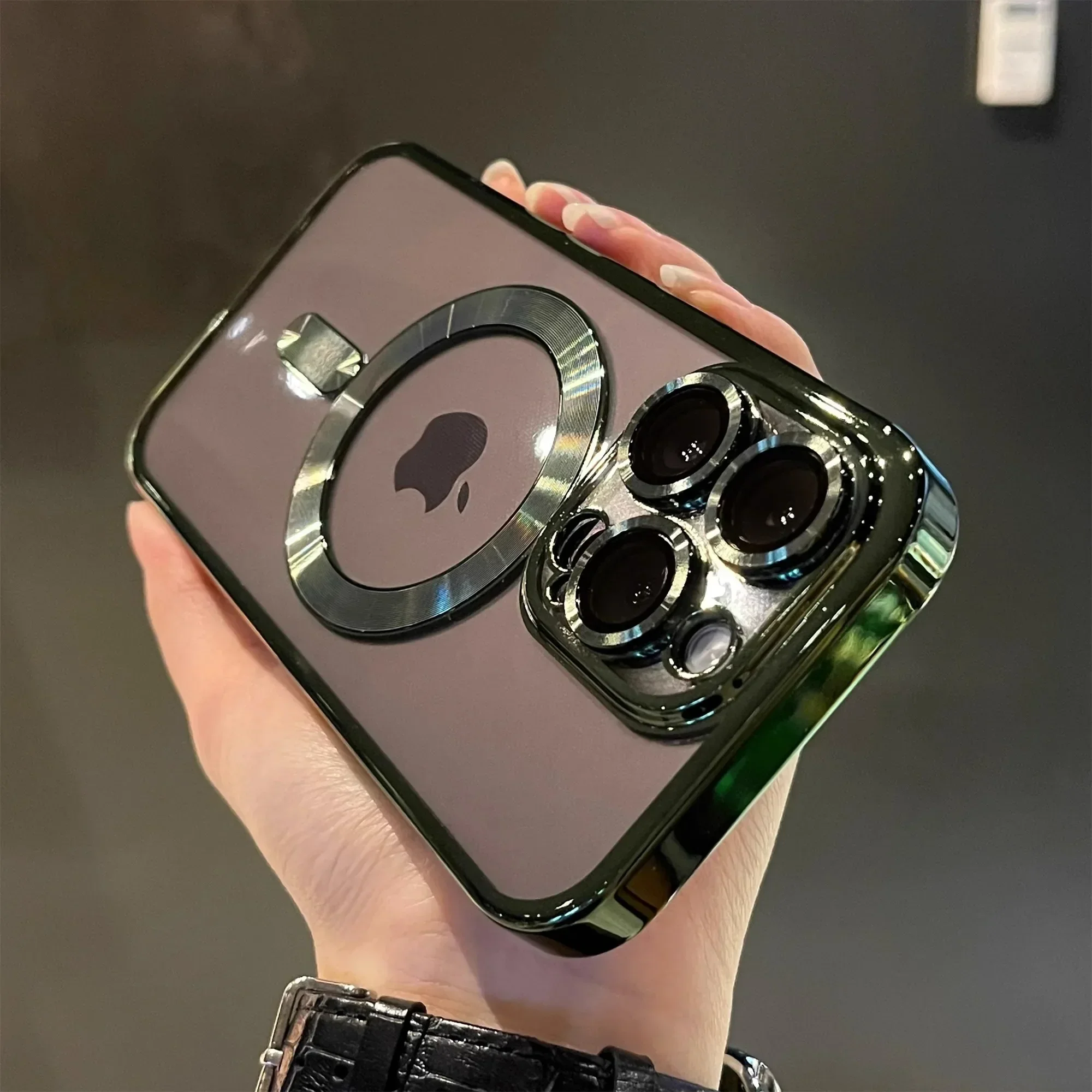 Luxury Magnetic Metal-Plated Clear MagSafe Case for iPhone – Elegance Meets Functionality - Image 21