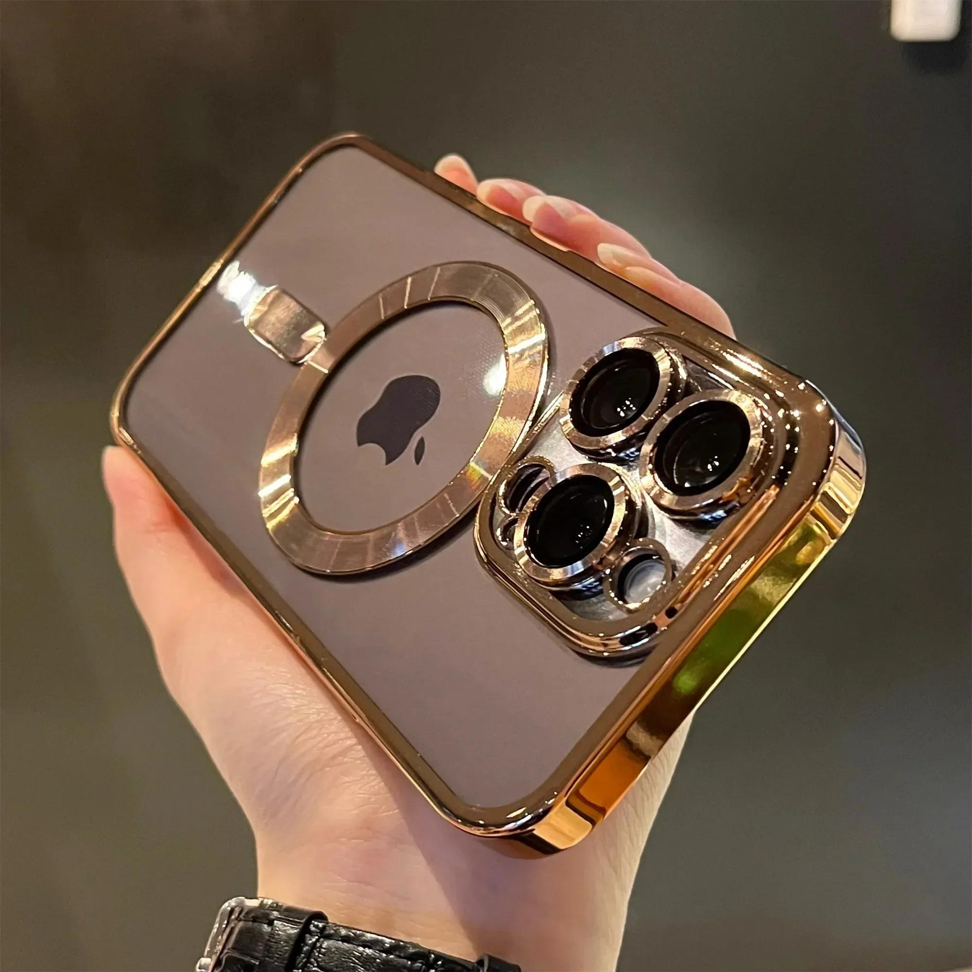 Luxury Magnetic Metal-Plated Clear MagSafe Case for iPhone – Elegance Meets Functionality - Image 22