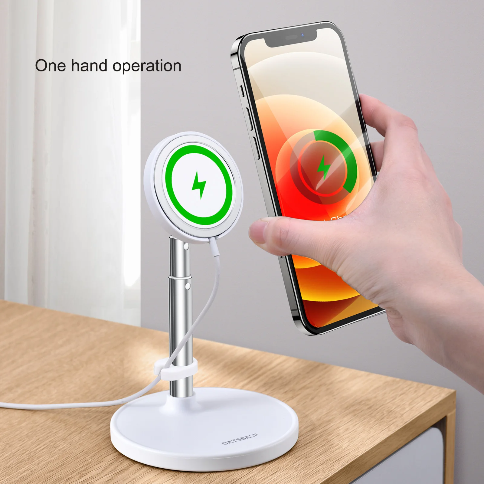 Magnetic Wireless Charger Stand – Adjustable, Telescopic & Fast Charging Dock - Image 3