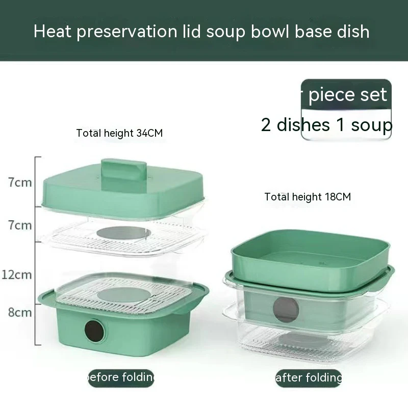 Multi-layer Dish Cover Heat Preservation Kitchen Cover Dining Table Leftover Storage Box Transparent Stack Cooking Hood Steamer - Image 13