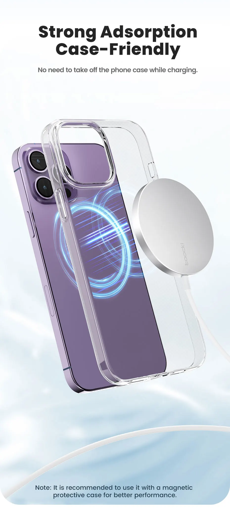 Toocki Magnetic Wireless Charger 15W – Fast & Reliable Charging for iPhone 15/14 Pro Max/Mini - Image 10