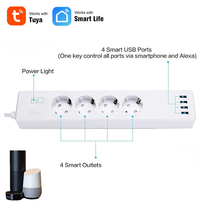 Tuya Smart WiFi Power Strip – Alexa & App-Controlled Surge Protector - Image 5