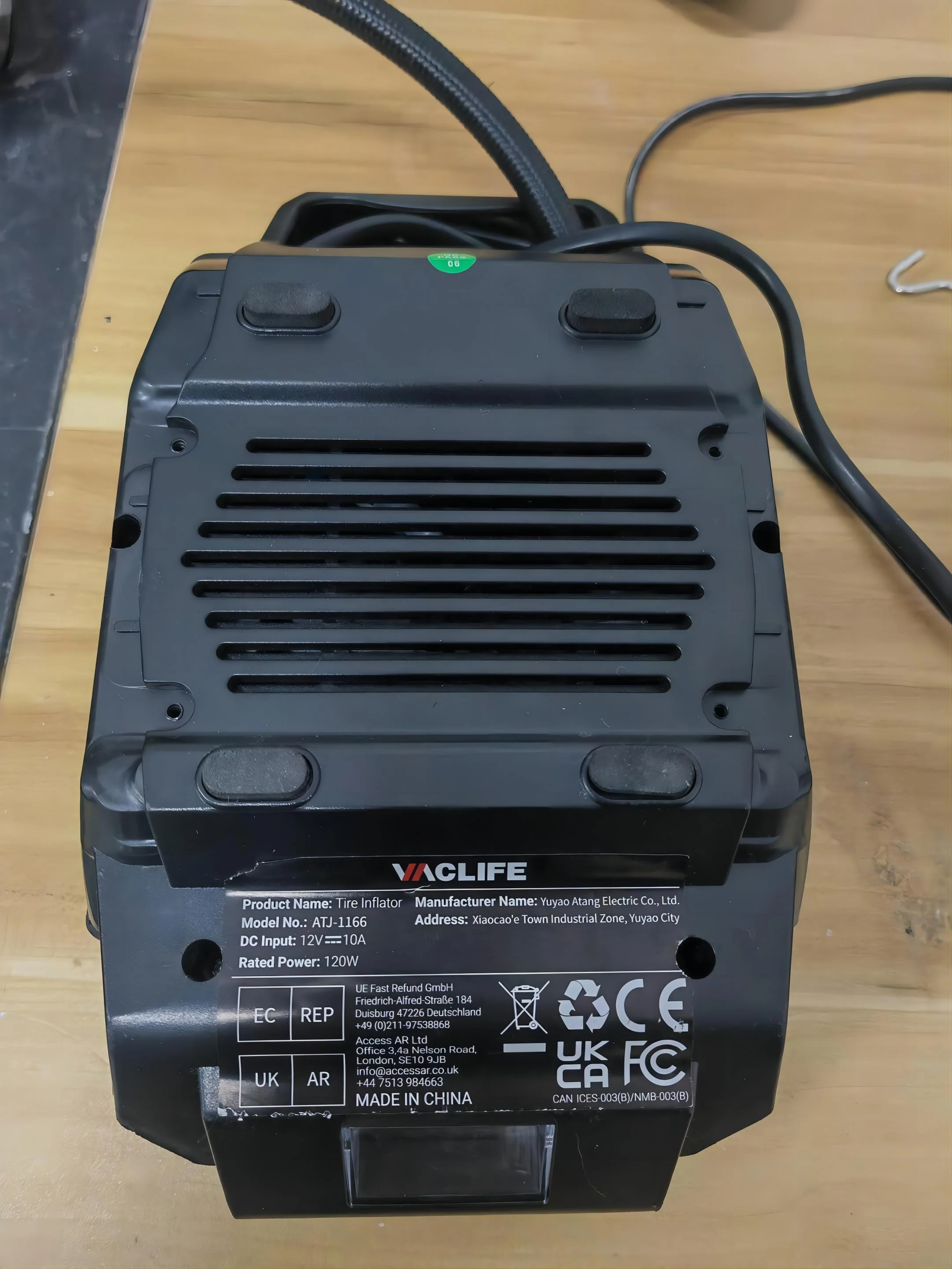 VacLife 12V Portable Air Compressor – Digital Tire Inflator with LED Light for Cars, Bikes & Inflatables - Image 8