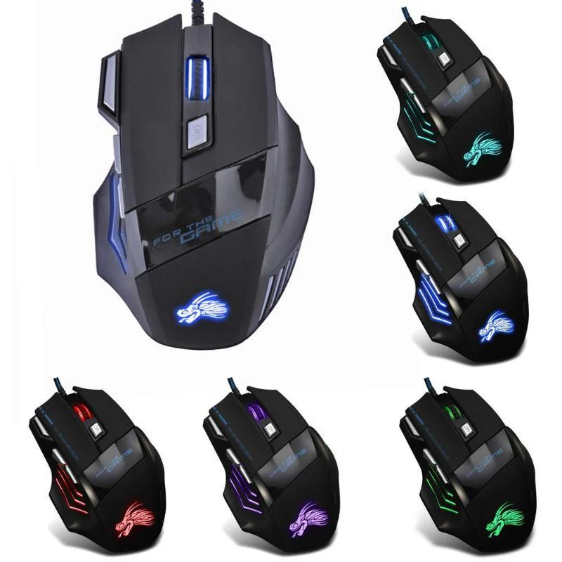 Wired Gaming Mouse 5500DPI – 7-Button RGB LED USB Optical Mouse - Image 4
