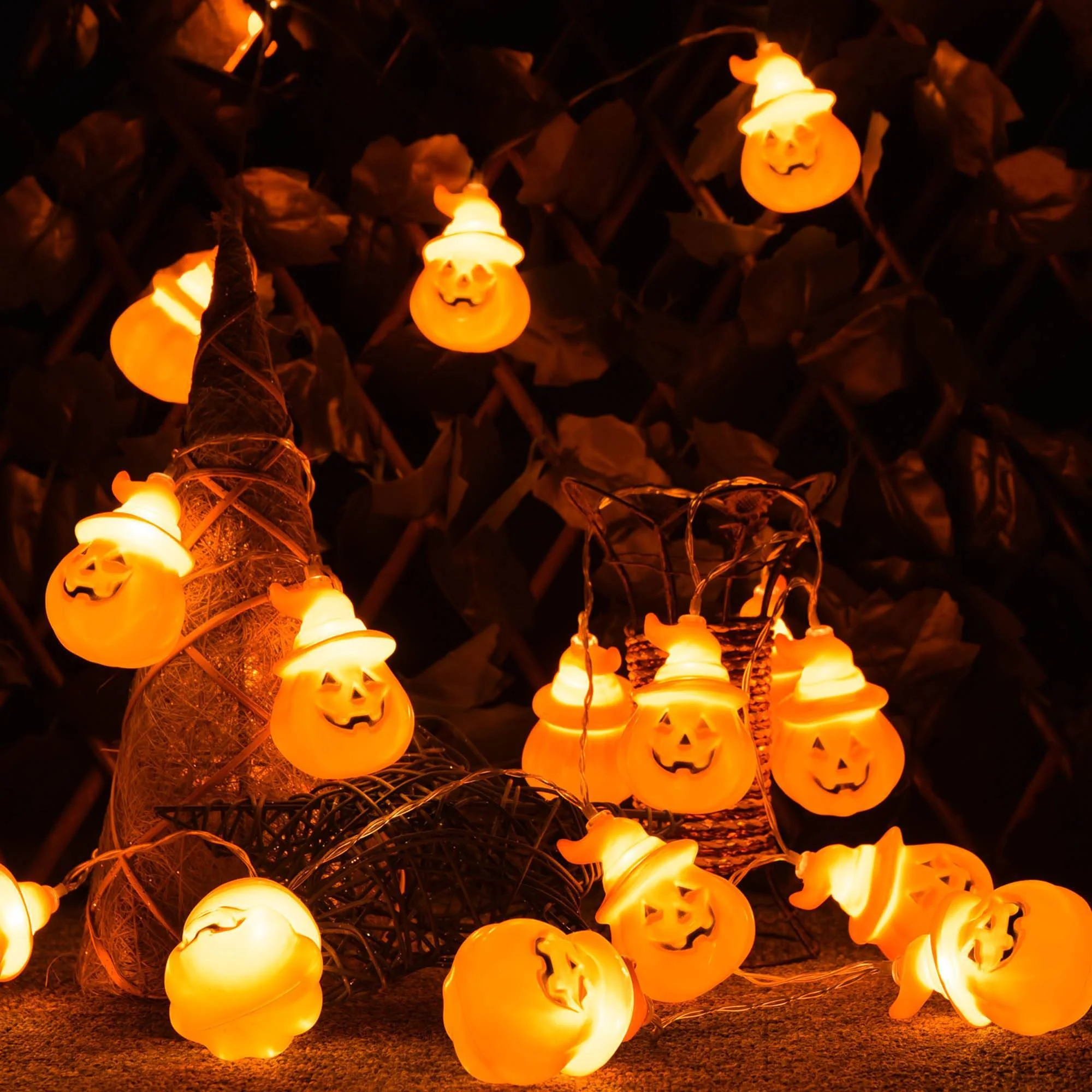 10ft Pumpkin Halloween LED String Lights - Image 9