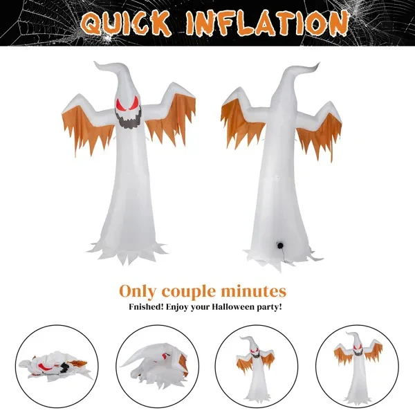 12ft Ghost Flames Red Eyes Halloween Inflatable - Image 6