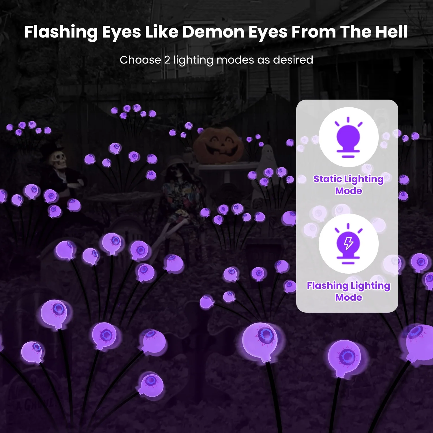 2-Pack Solar Scary Eyeball Halloween Lights - Image 7