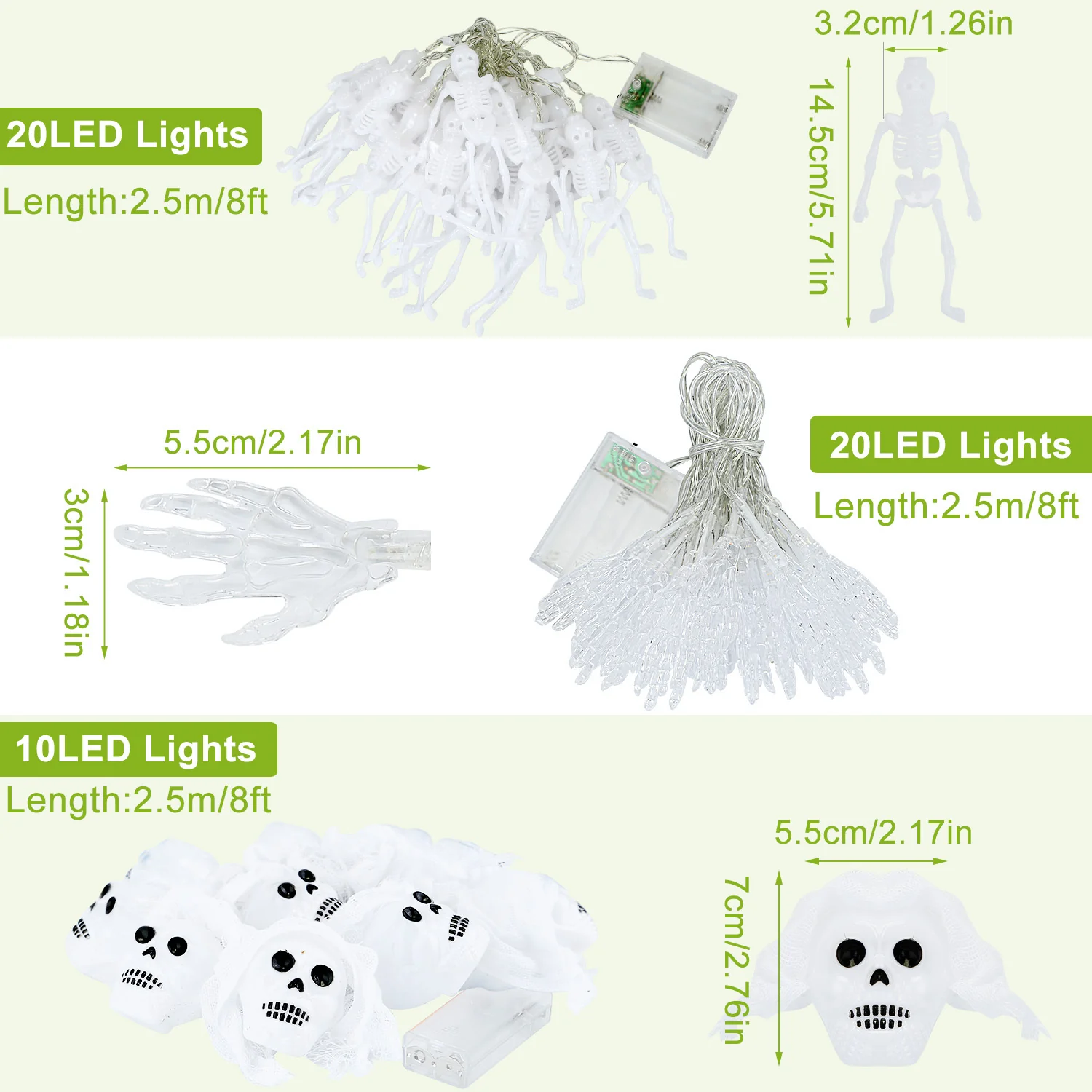 3-Pack Colorful Halloween String Lights 24ft - Image 4