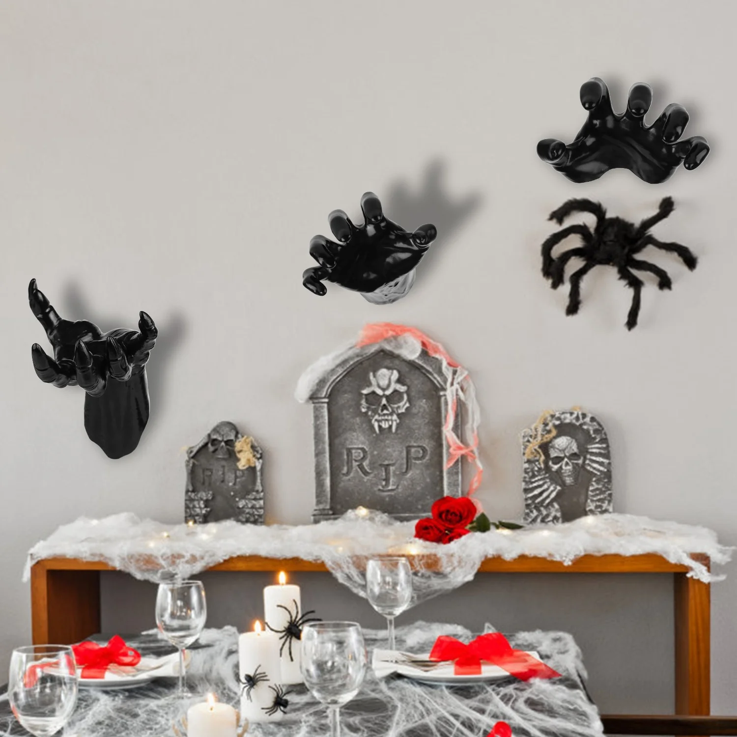 3-Piece Creepy Hands Halloween Wall Decor - Image 3