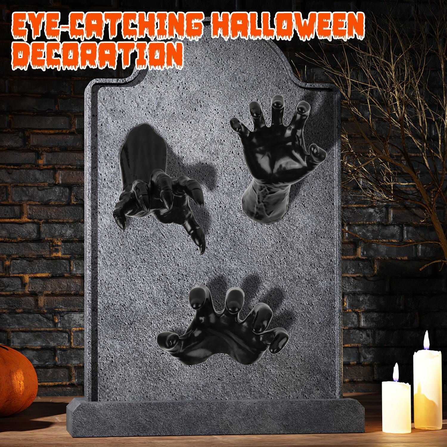 3-Piece Creepy Hands Halloween Wall Decor - Image 5
