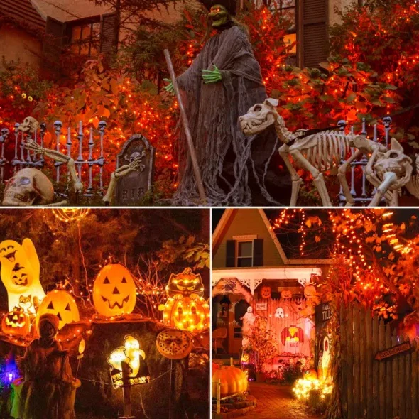 300 LED Halloween Mini String Lights, 99ft Orange Fairy Lights - Image 8