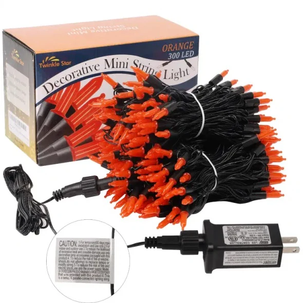 300 LED Halloween Mini String Lights, 99ft Orange Fairy Lights - Image 9