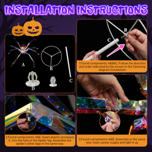 3ft Prism Spider Illusion Halloween Decor - Image 4