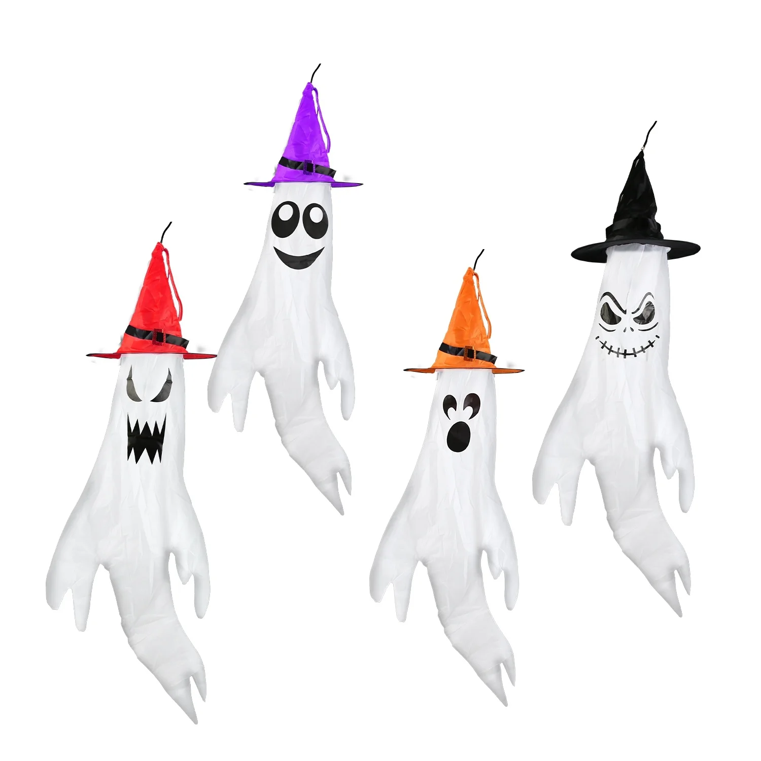 4-Piece Ghost Windsocks Halloween Decor - Image 7