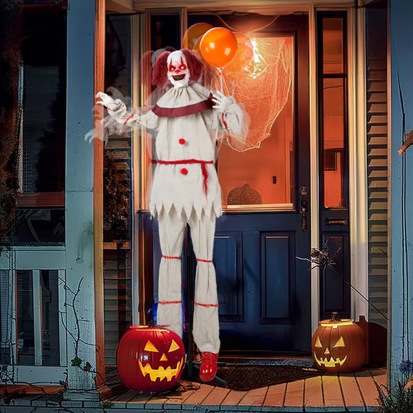 5.7ft Red Eye Vibration Clown Halloween Decor - Image 4
