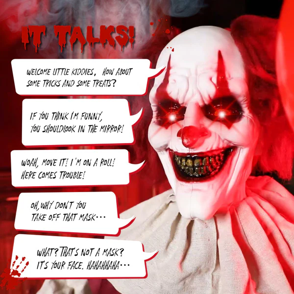 5.7ft Red Eye Vibration Clown Halloween Decor - Image 6