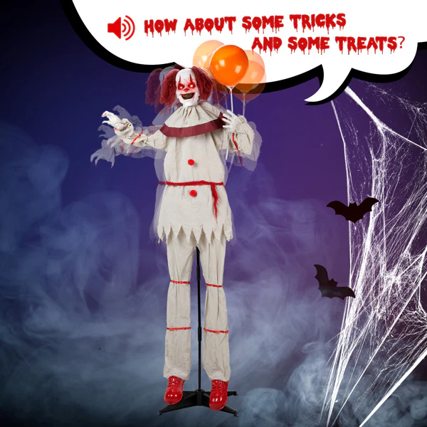 5.7ft Red Eye Vibration Clown Halloween Decor - Image 7