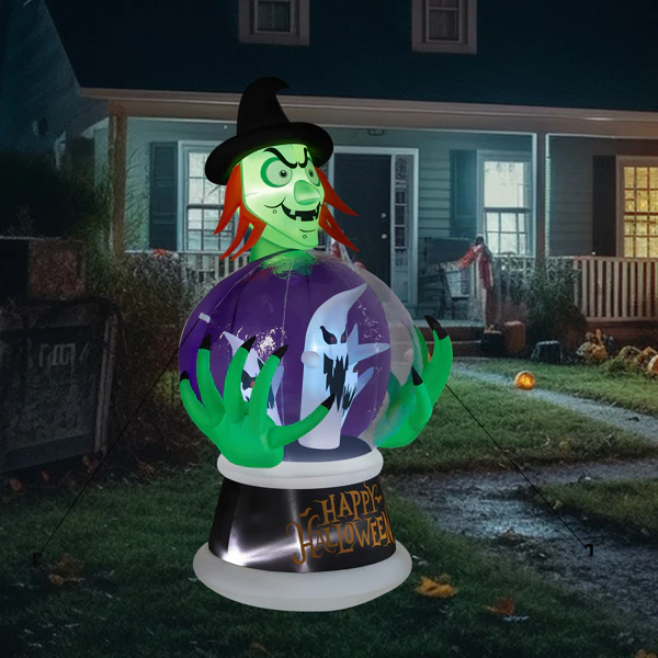 5.9ft Witch Crystal Ball Halloween Inflatable