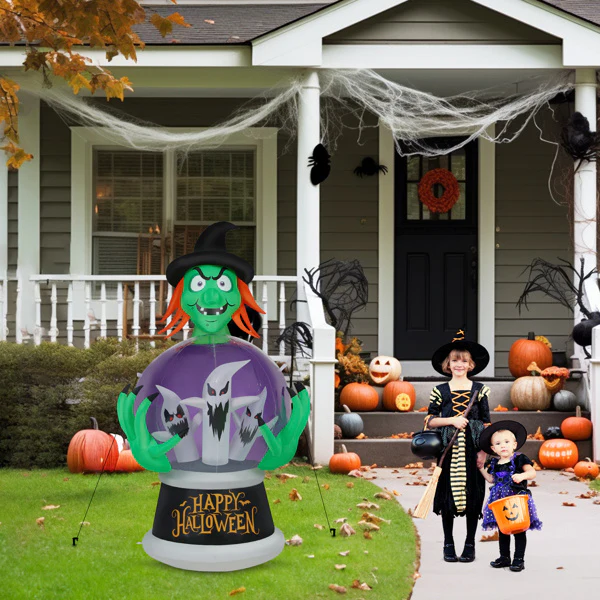 5.9ft Witch Crystal Ball Halloween Inflatable - Image 6