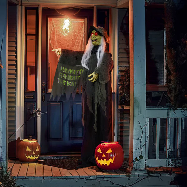 6ft Red Eye Vibration Witch Halloween Decor - Image 4