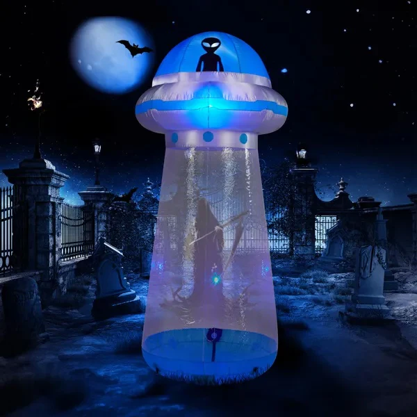 8.8ft UFO Halloween Inflatable with LED Lights