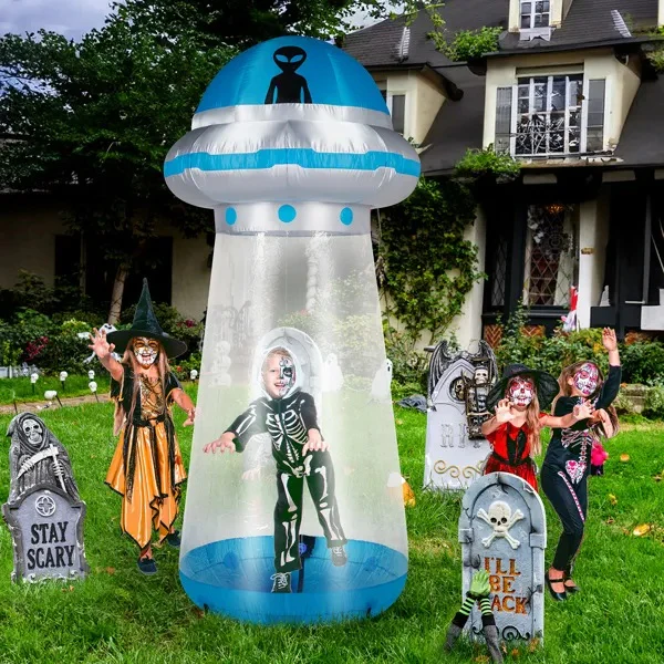 8.8ft UFO Halloween Inflatable with LED Lights - Image 3