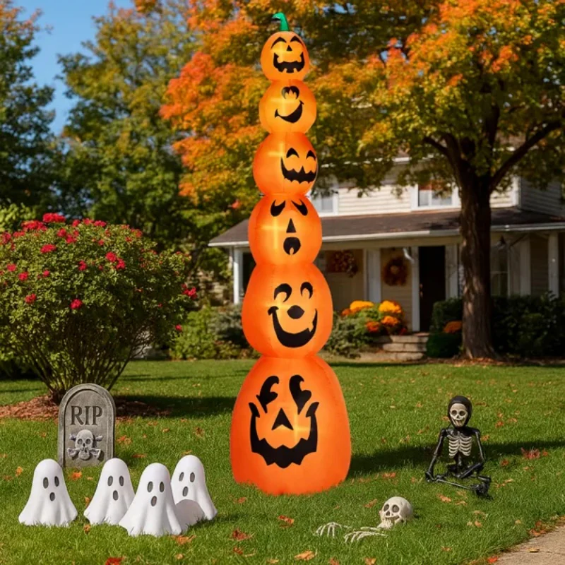 9ft Stacked Pumpkins Halloween Inflatable - Image 2
