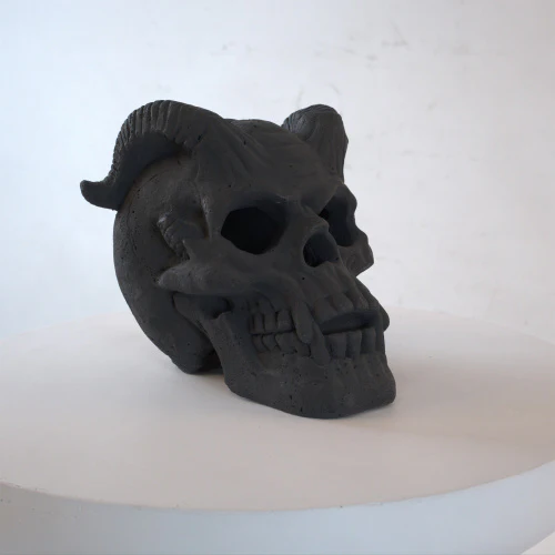 Fireproof Skull Gas Log Halloween Decor - Image 3