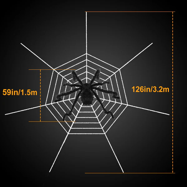 Halloween Decorated Spider Web with Giant Spider - Image 10
